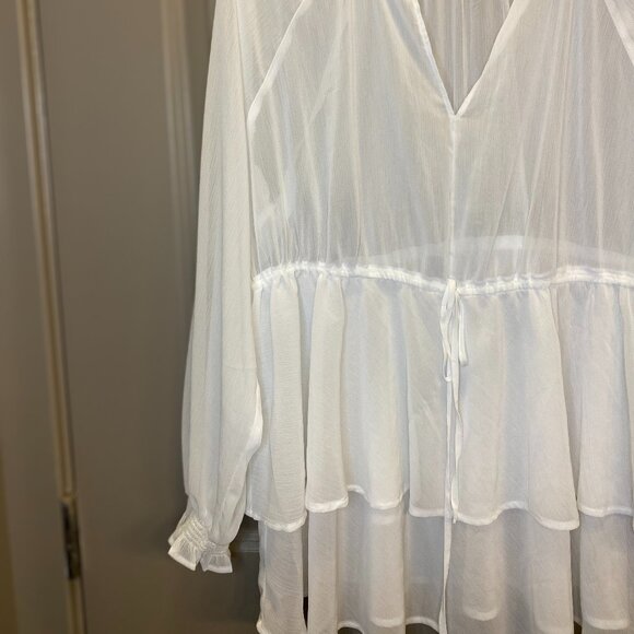 Torrid Crinkle Chiffon Drawstring Blouse - Size 2 - Picture 7 of 7